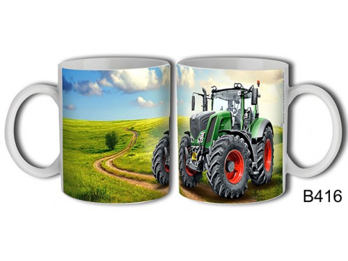 (B416) Bögre 3 dl - Zöld traktor – Traktoros ajándék